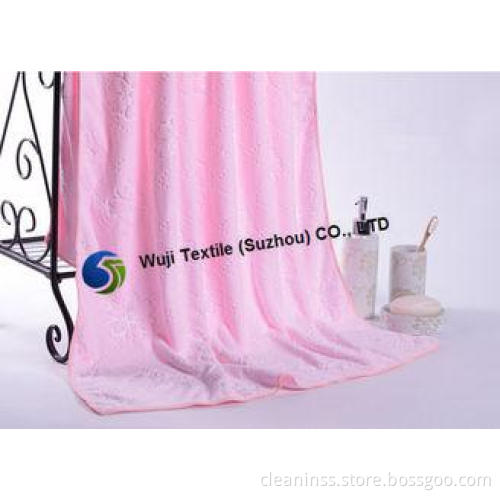 Super Soft Flower Embossed Bath Towels , Micro Fibre Towels